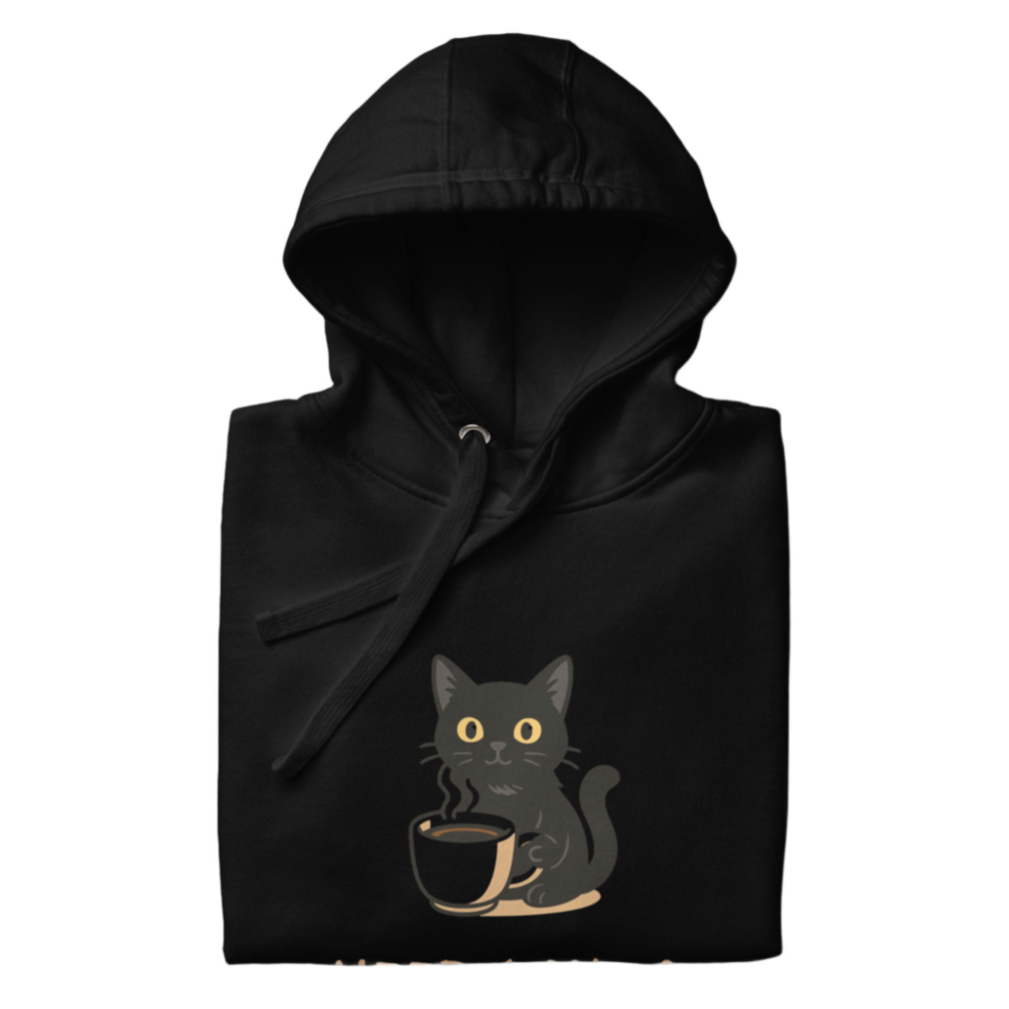 Sweat à capuche unisexe “Chat & Café”