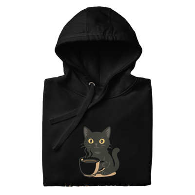 Sweat à capuche unisexe “Chat & Café”